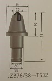Construction Machinery Cone Pick JZB76/38-TS32